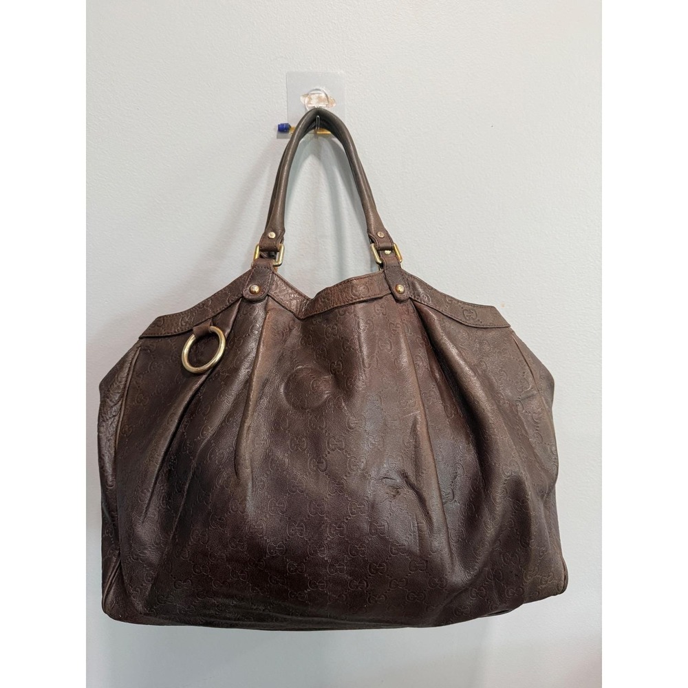 Gucci Sukey Large Tote Brown Guccissima Leather Shoulder Bag 211944 Italy - Picture 2 of 9